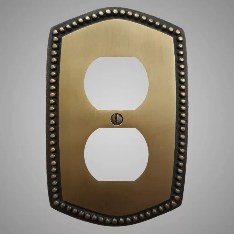 1 Gang Duplex Outlet Wall Switch Plate - Beaded Design