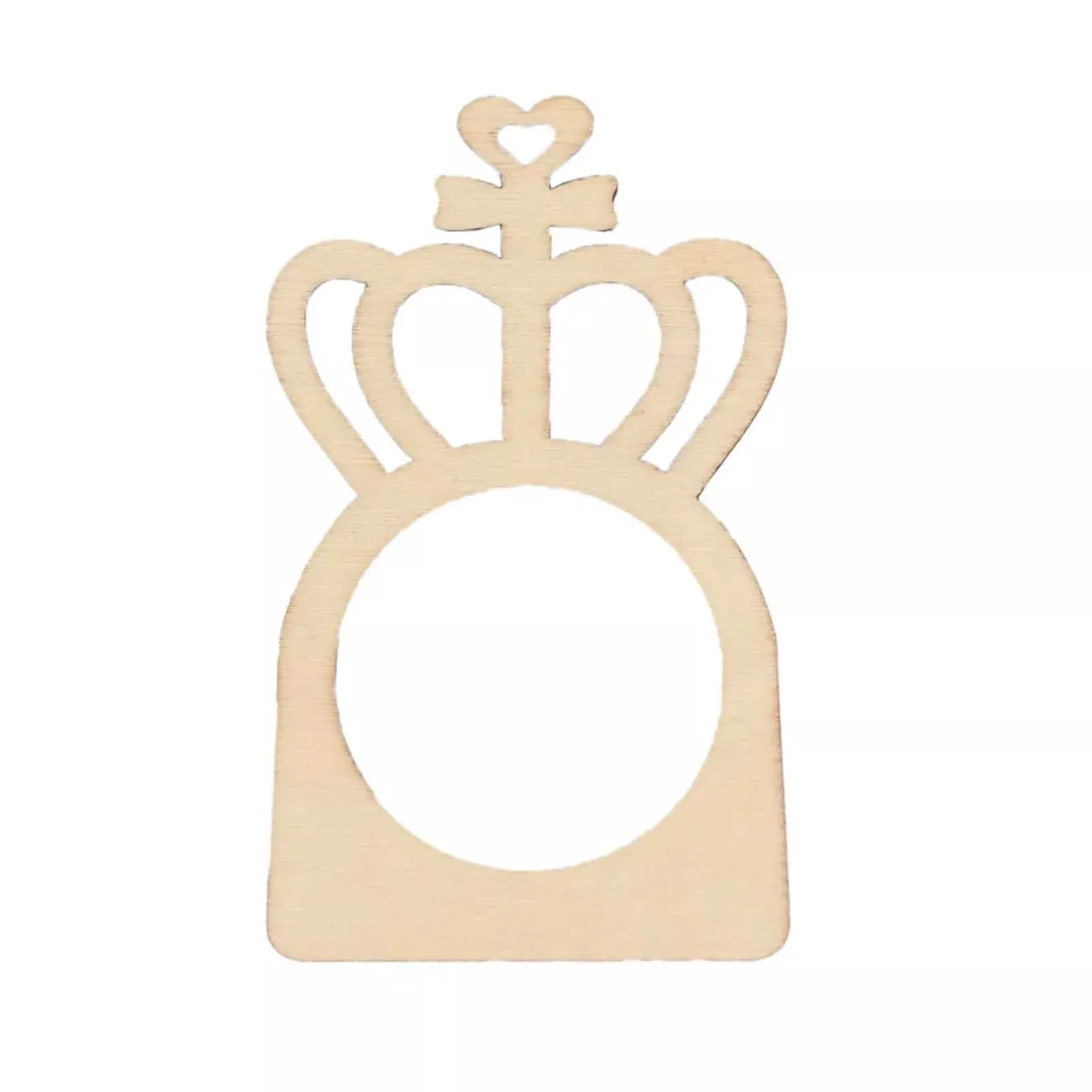 10 Pack Natural Wooden Princess Crown Farmhouse Napkin Holders, 3" Boho Rustic Napkin Rings