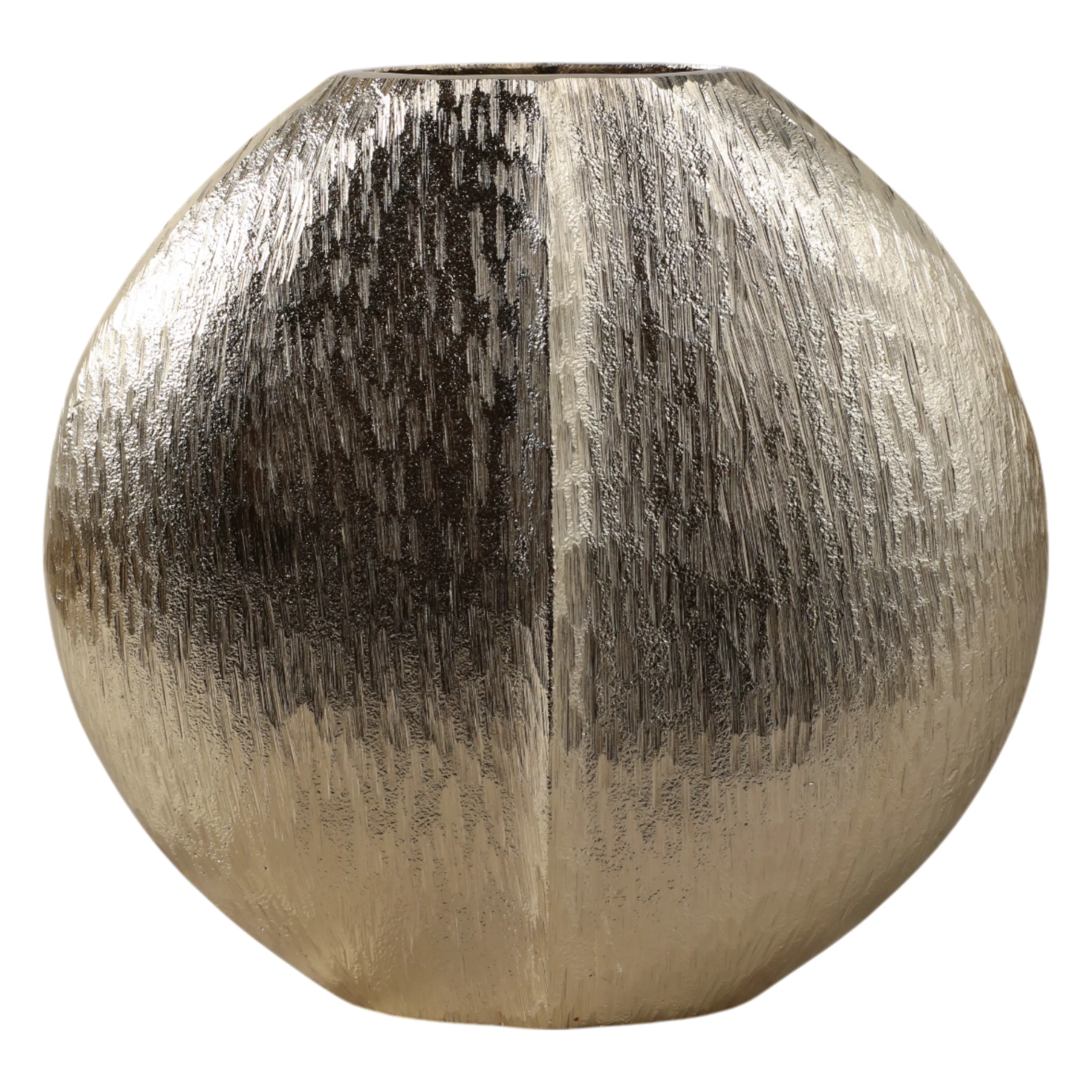 11x10" Modern Round Metal Vase