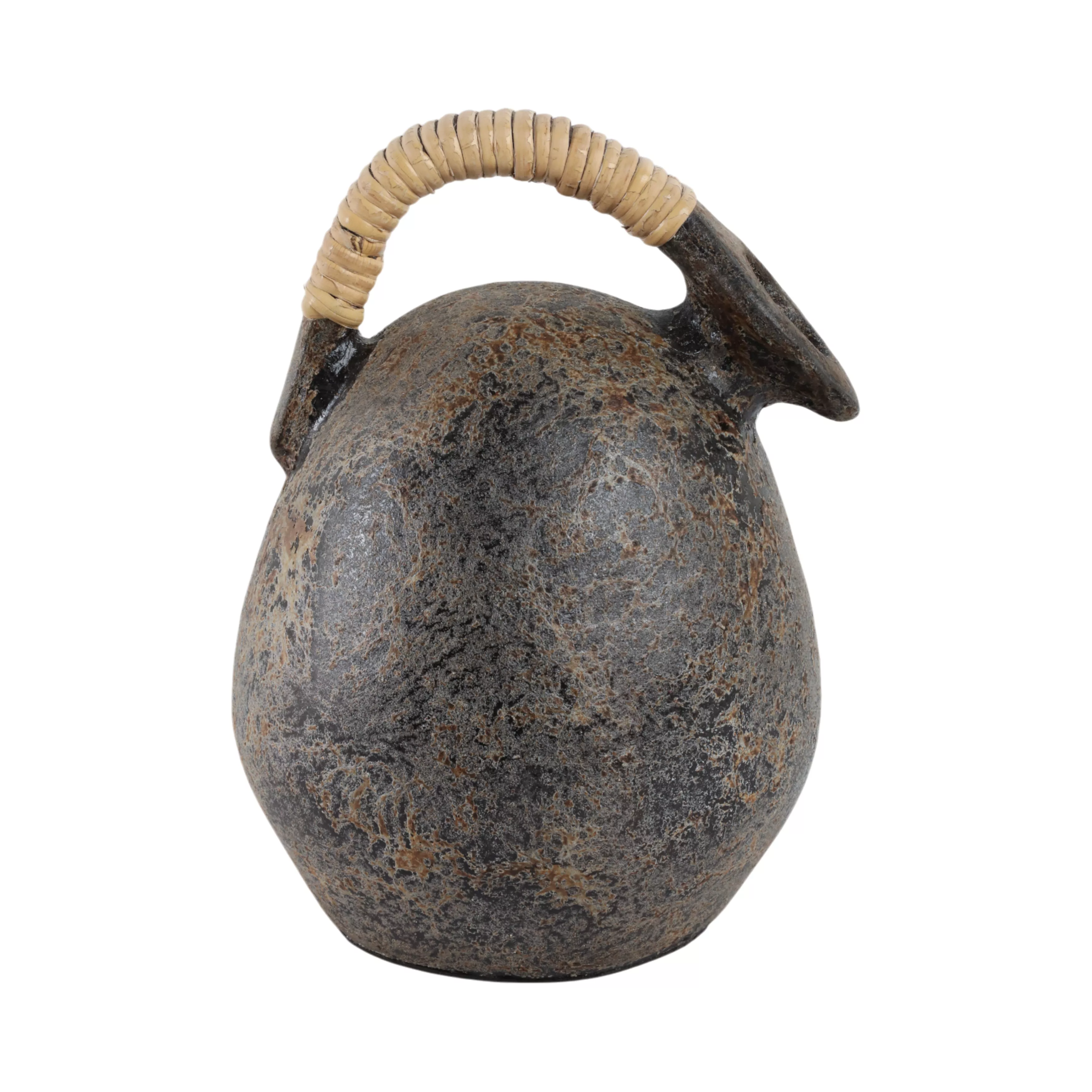 12" Terracotta Jug Vase, Gray