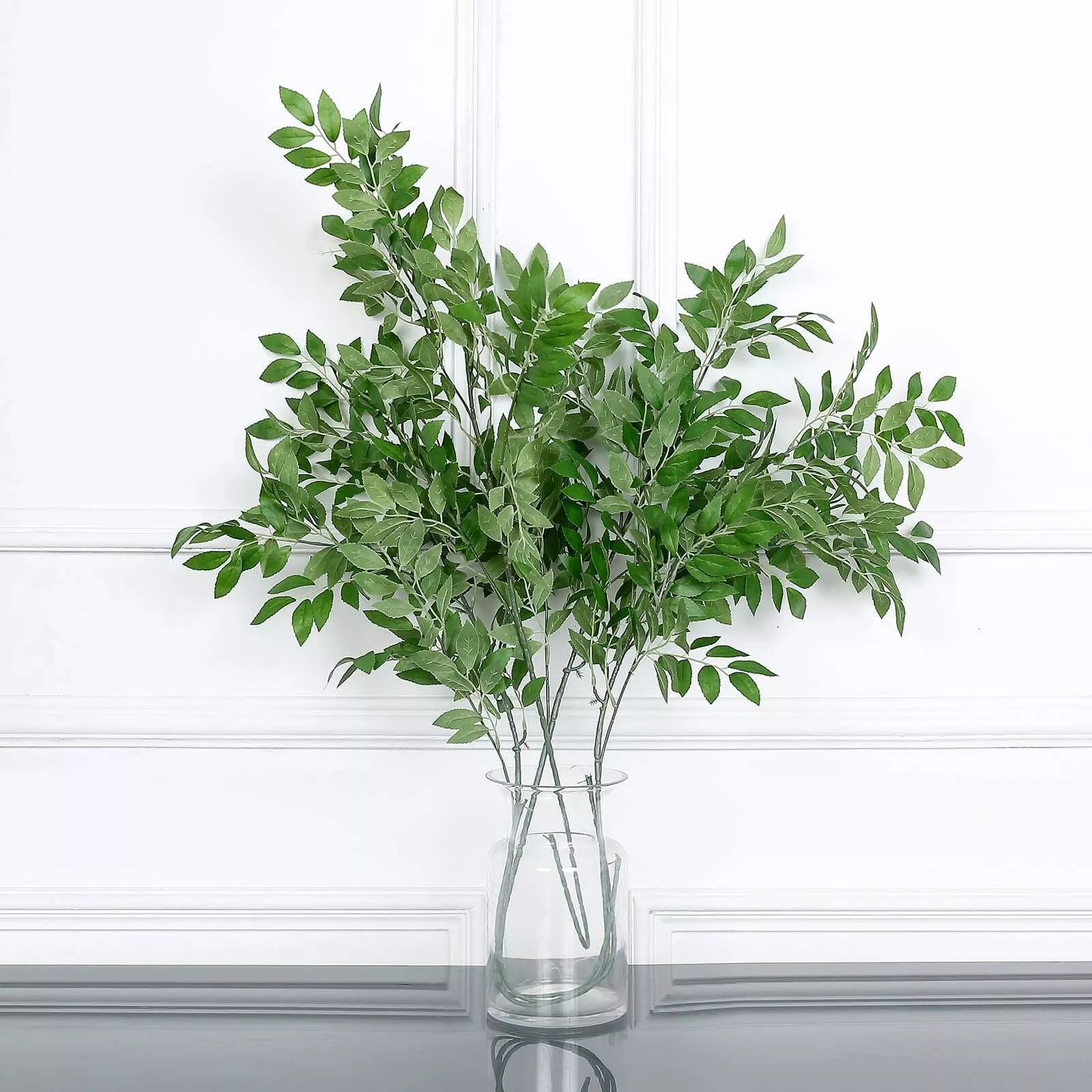 2 Pack 42" Artificial Beech Leaf Bushes - Light Green