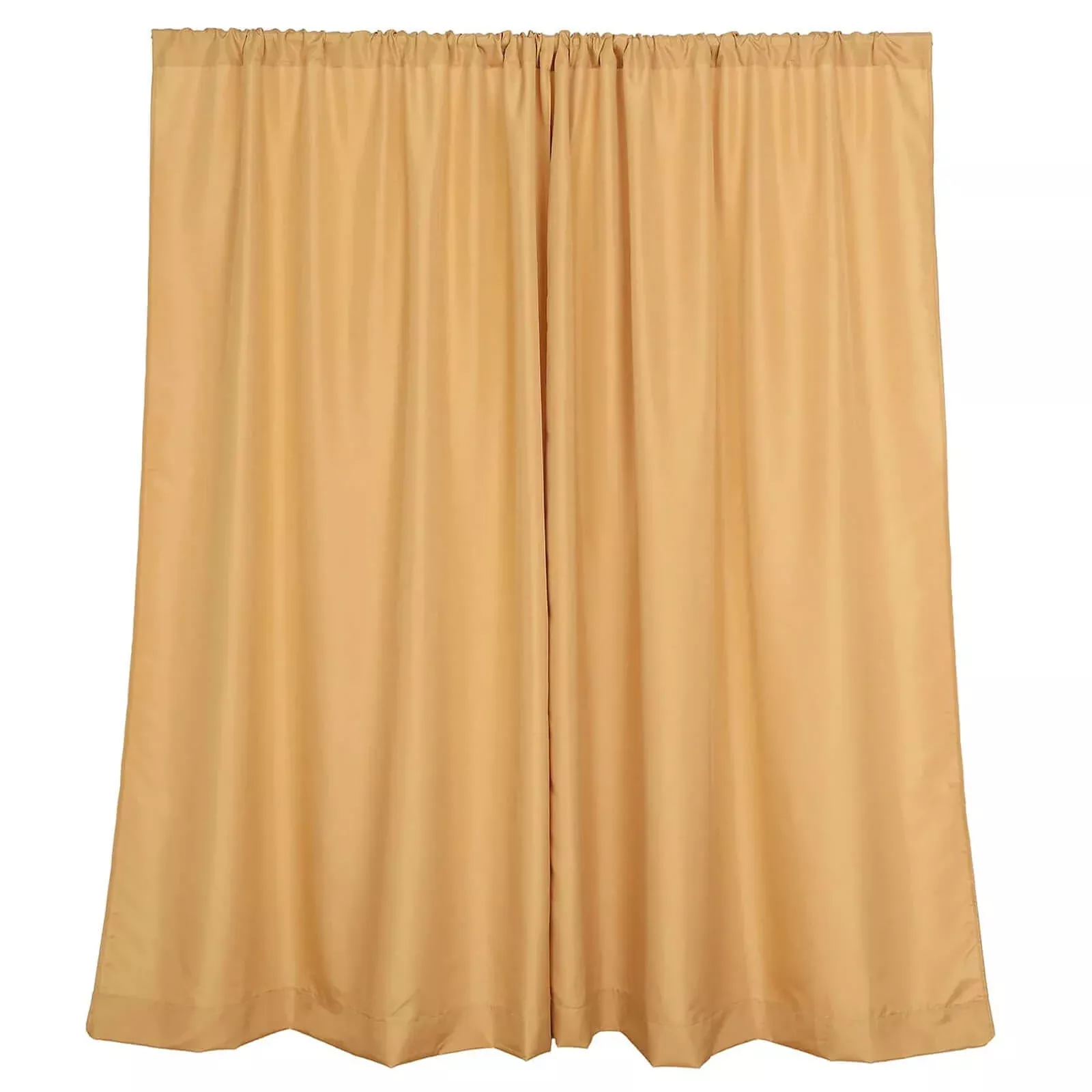 2 Pack 5ftx8ft Gold Polyester Backdrop Drape Curtains With Rod Pockets, Event Divider Panels 130GSM