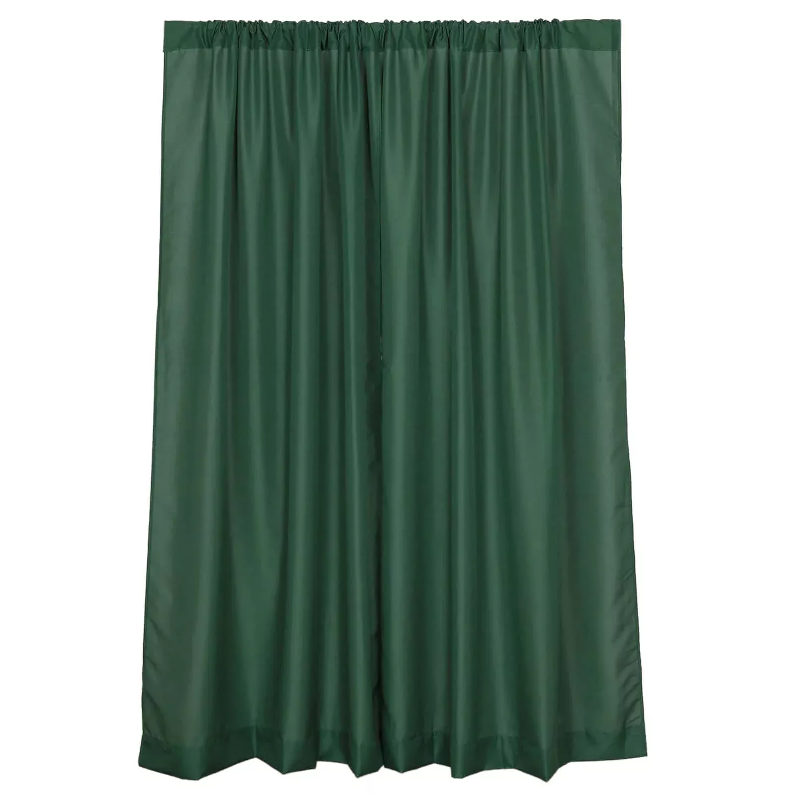 2 Pack 5ftx8ft Hunter Emerald Green Polyester Backdrop Drape Curtains With Rod Pockets, Event Divider Panels 130GSM