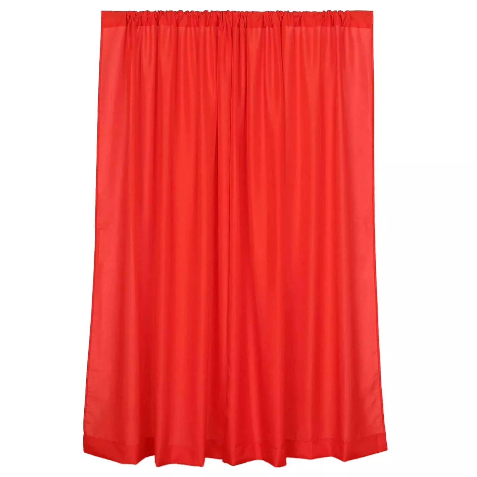 2 Pack 5ftx8ft Red Polyester Backdrop Drape Curtains With Rod Pockets, Event Divider Panels 130GSM