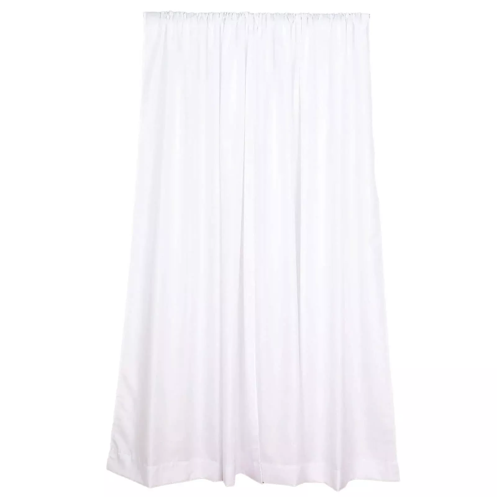 2 Pack 5ftx8ft White Polyester Backdrop Drape Curtains With Rod Pockets, Event Divider Panels 130GSM