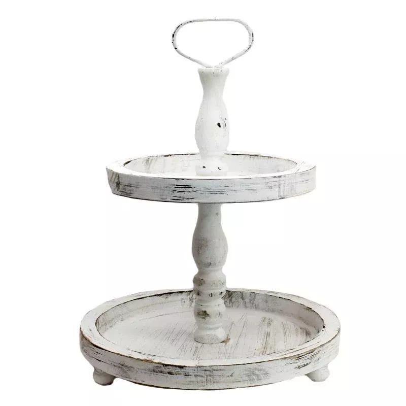 2 Tiered Wooden Tray