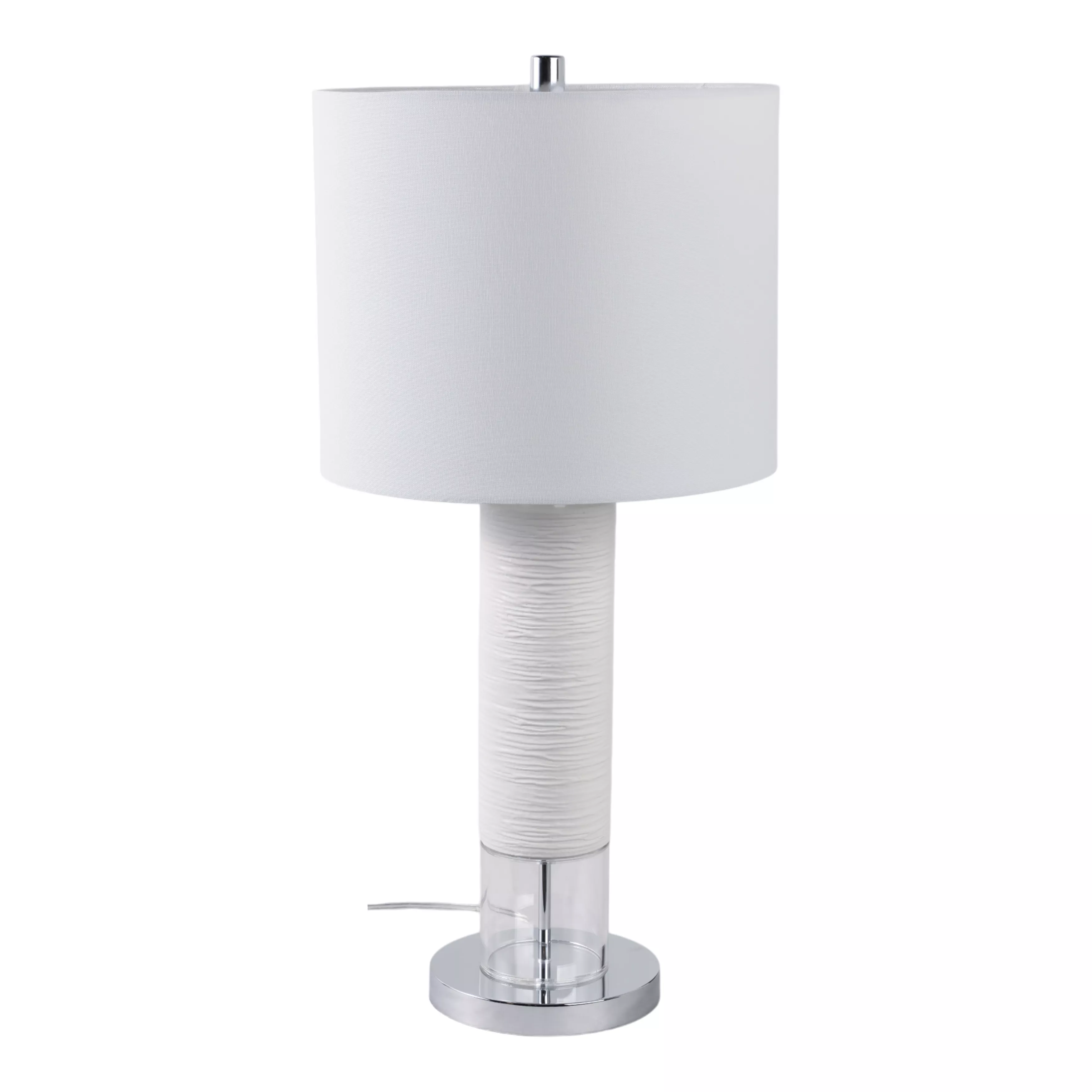27" Ceramic Table Lamp, White