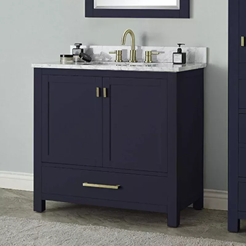 36" Romani Vanity Cabinet for Rectangular Undermount Sink - Navy Blue