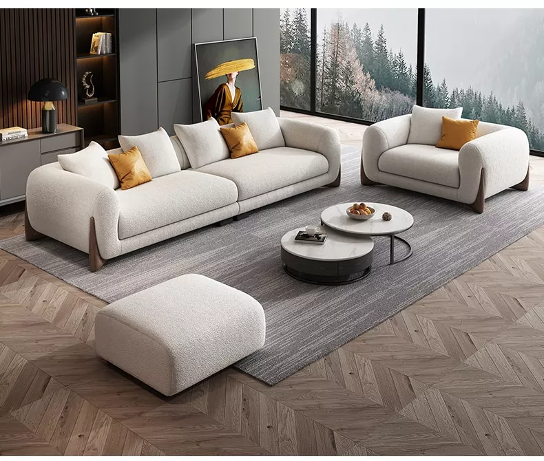 4 Piece Microfiber Fabric Couch Set