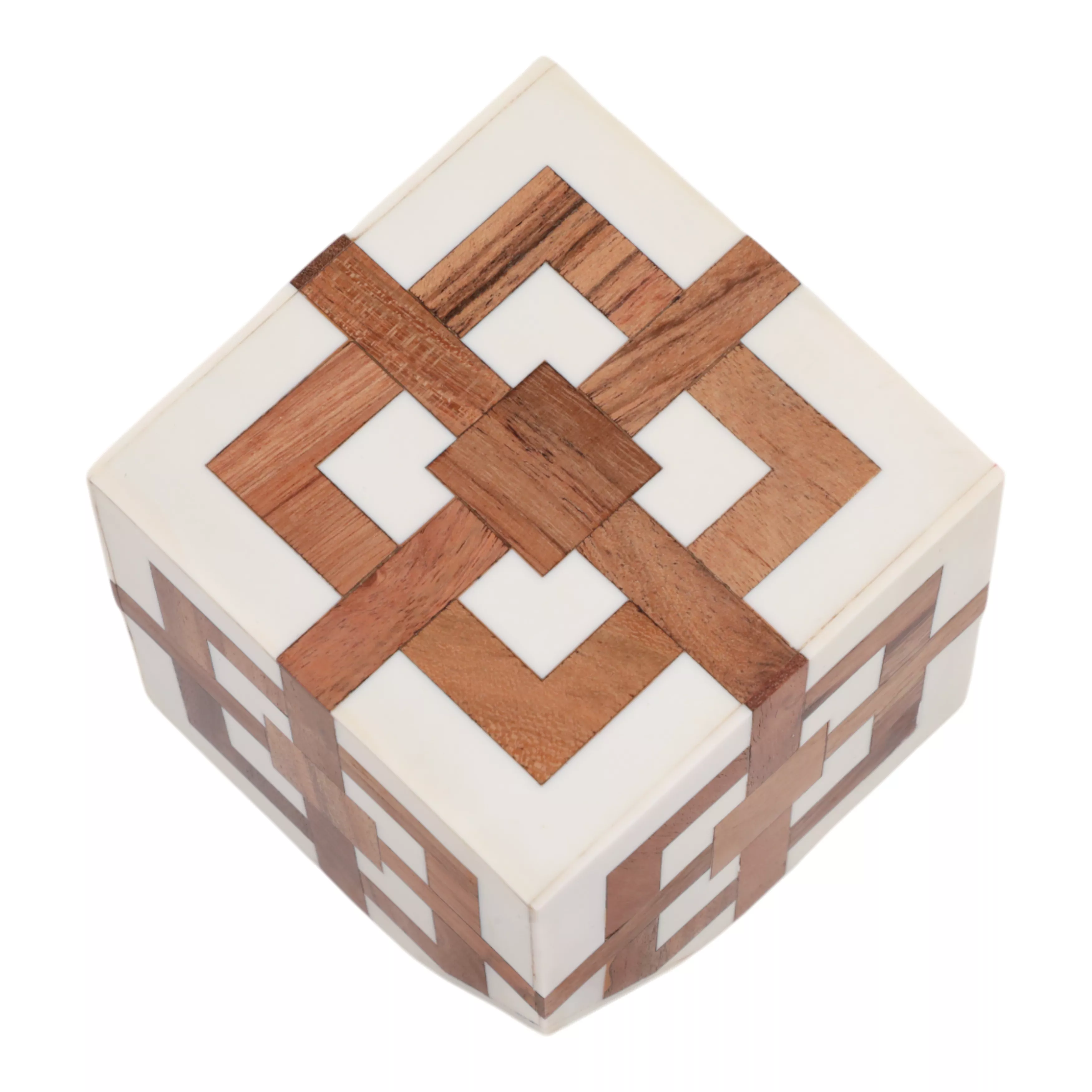 4" Wood Inlay Resin Cube