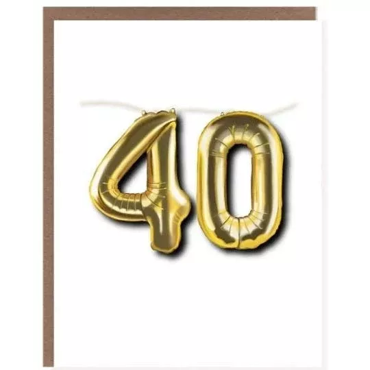 40 Balloon - Greeting Card - Birthday