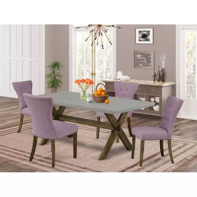 5-Pc Kitchen Dining Table Set & 4 Parson Chairs