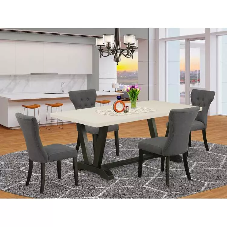 5 Piece Dinette Set - Rectangle Table & 4 Chairs