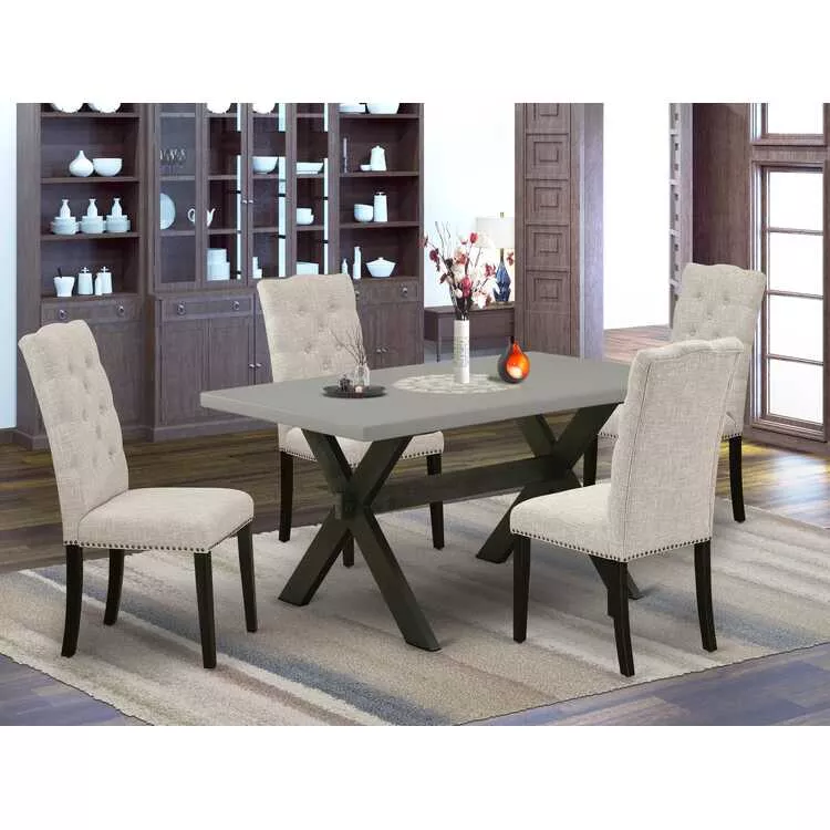 5-Piece Dining Set Kitchen Chairs Rectangular Table