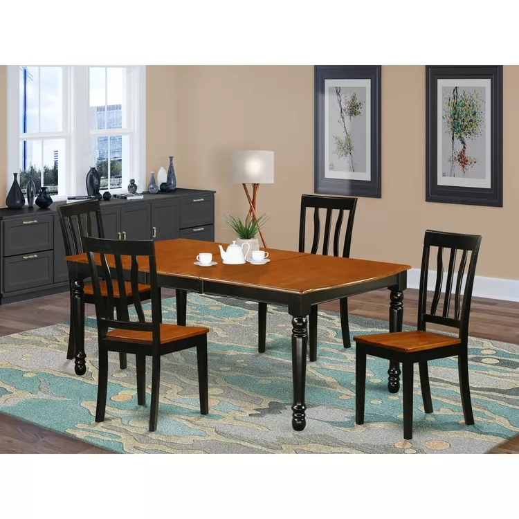 5 Piece Dining Set - Kitchen Table & 4 Chairs - Cherry Finish