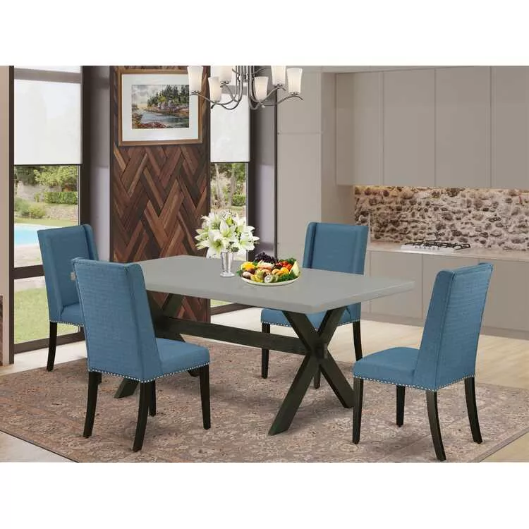 5-Piece Kitchen Dinette Set with Dining Chairs & Rectangular Table