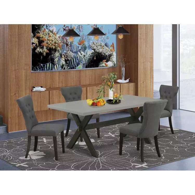 5-Piece Kitchen Dining Set - Parson Chairs & Rectangular Table