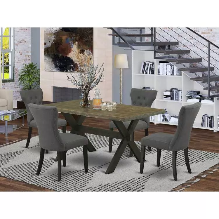 5-Piece Kitchen Dining Set - Parsons Chairs & Rectangular Table