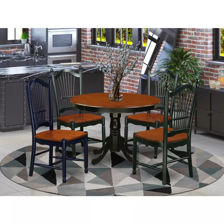 5 Piece Kitchen Table & Chair Set - Round Dining Set