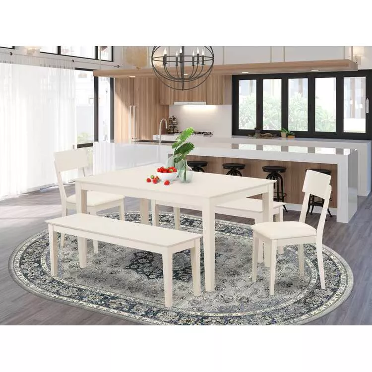 5 Piece Kitchen Table Set - Dining Table & Chairs/Benches