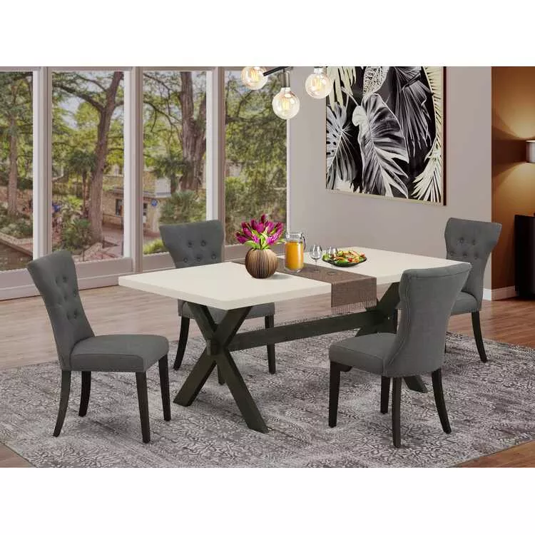 5 Piece Kitchen Table Set | Modern Dining Set with 4 Chairs