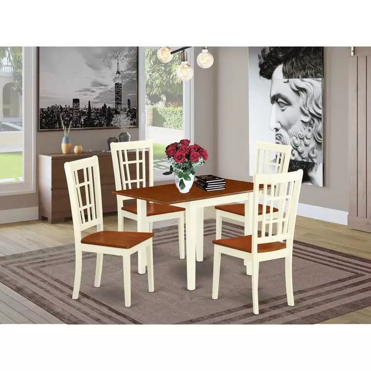 5 Piece Kitchen Table Set - Solid Wood Dining Set