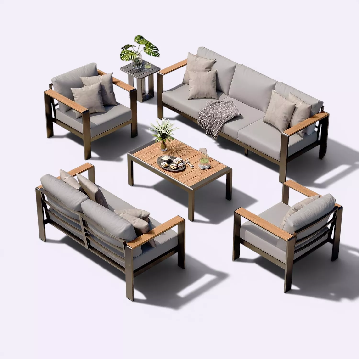 5-Piece Outdoor Sofa Set With Centre Table
