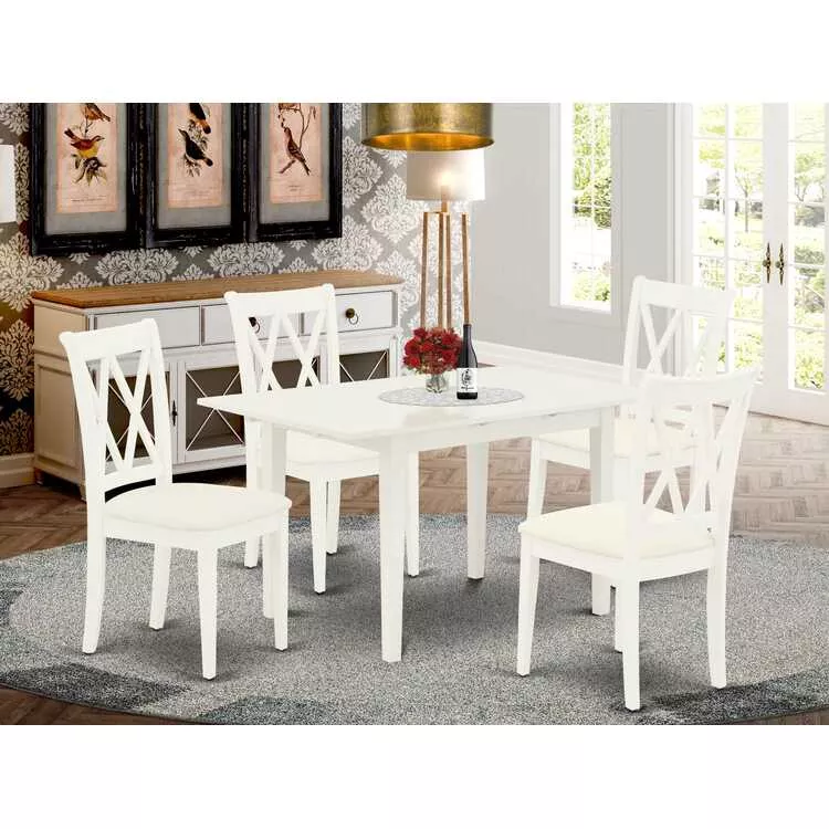 5-Piece Rectangular Dinette Set - Linen White Finish