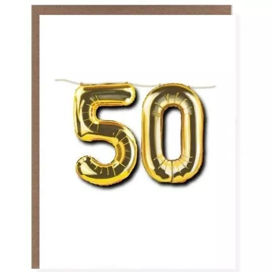 50 Balloon - Greeting Card - Birthday