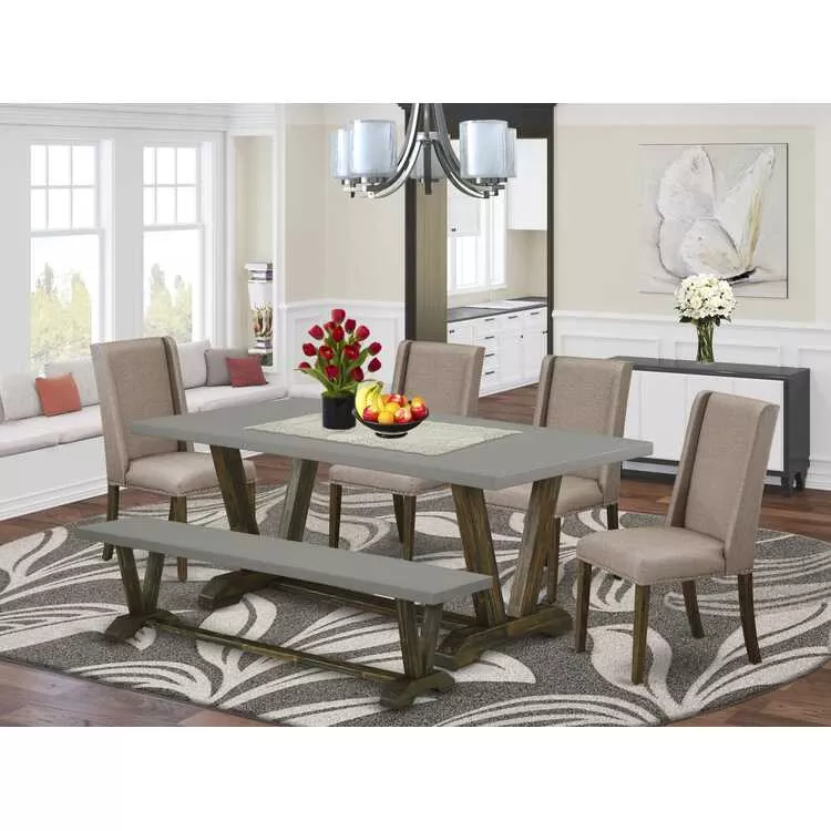 6-Piece Dinette Set - Parson Chairs & Rectangular Table