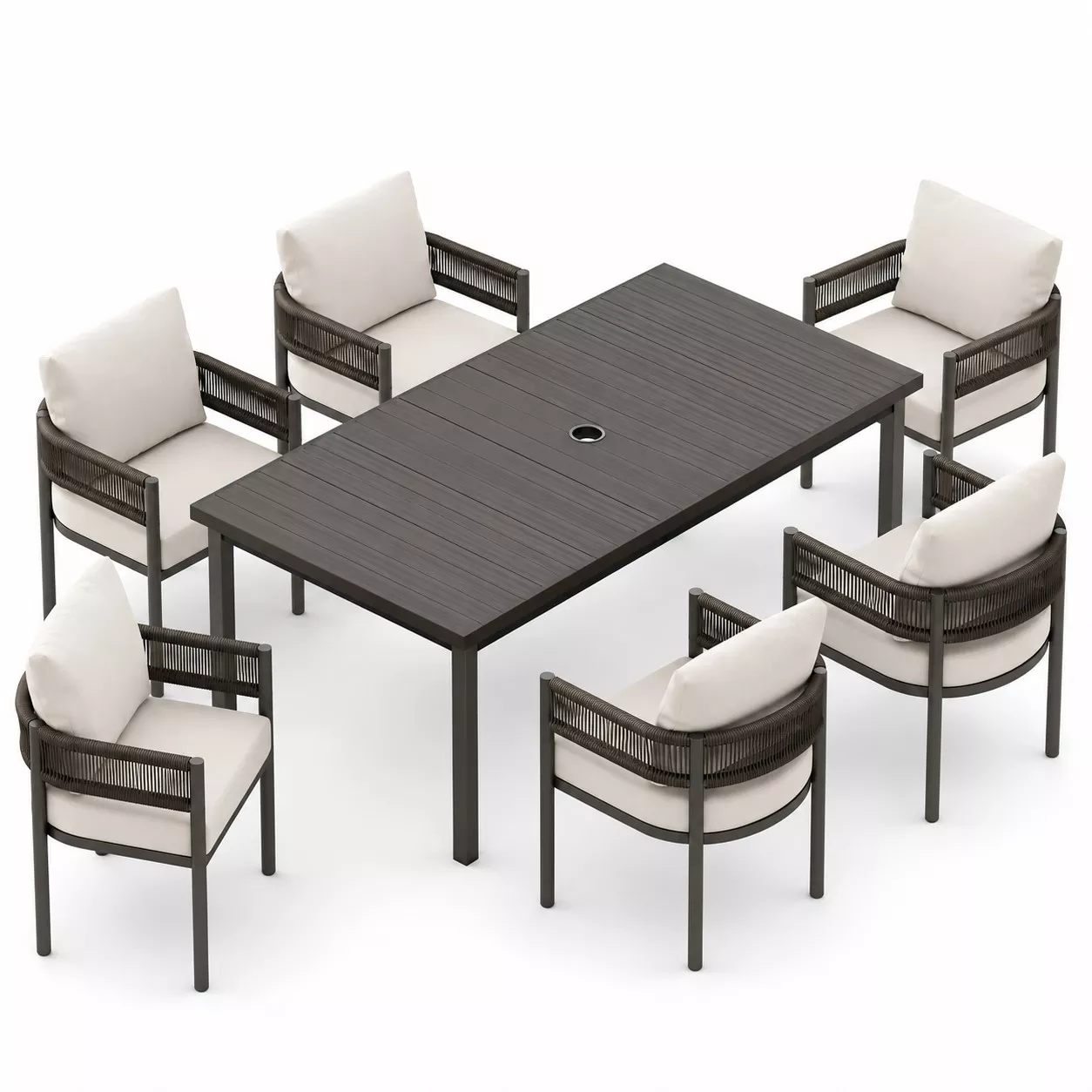6 Piece Patio Dining Table Set