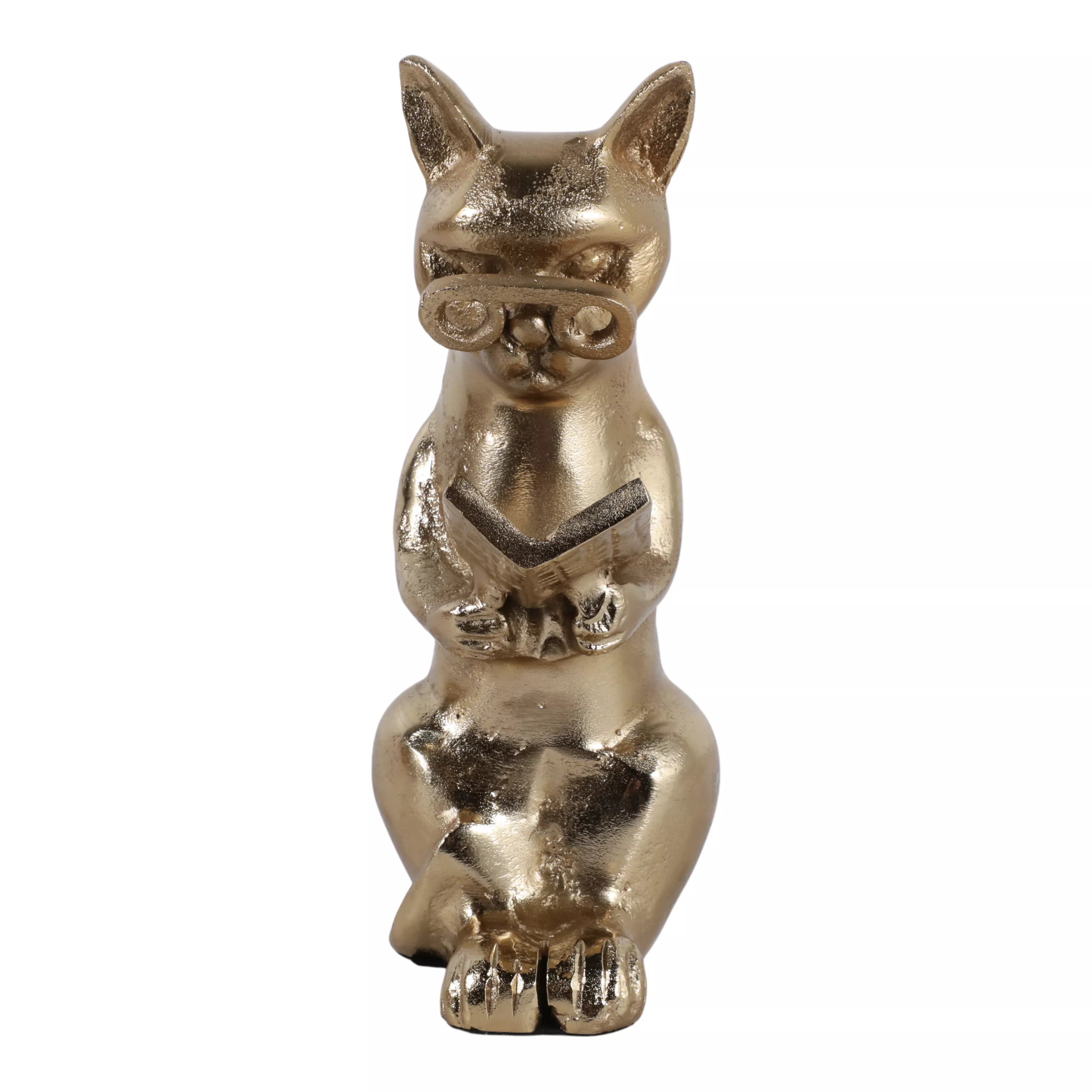 8x4" Reading Kitty W/ Glasses