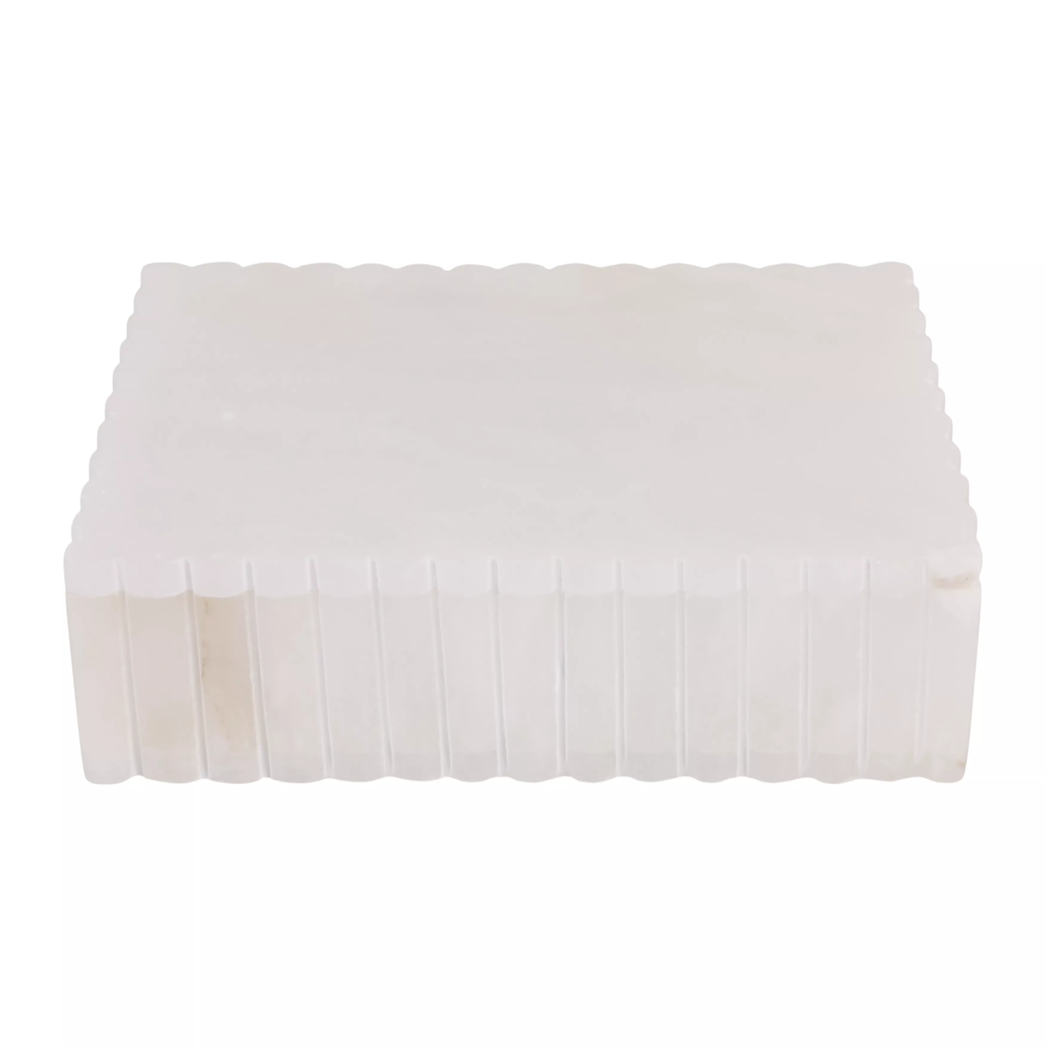 8x6" Ribbed Alabaster Box
