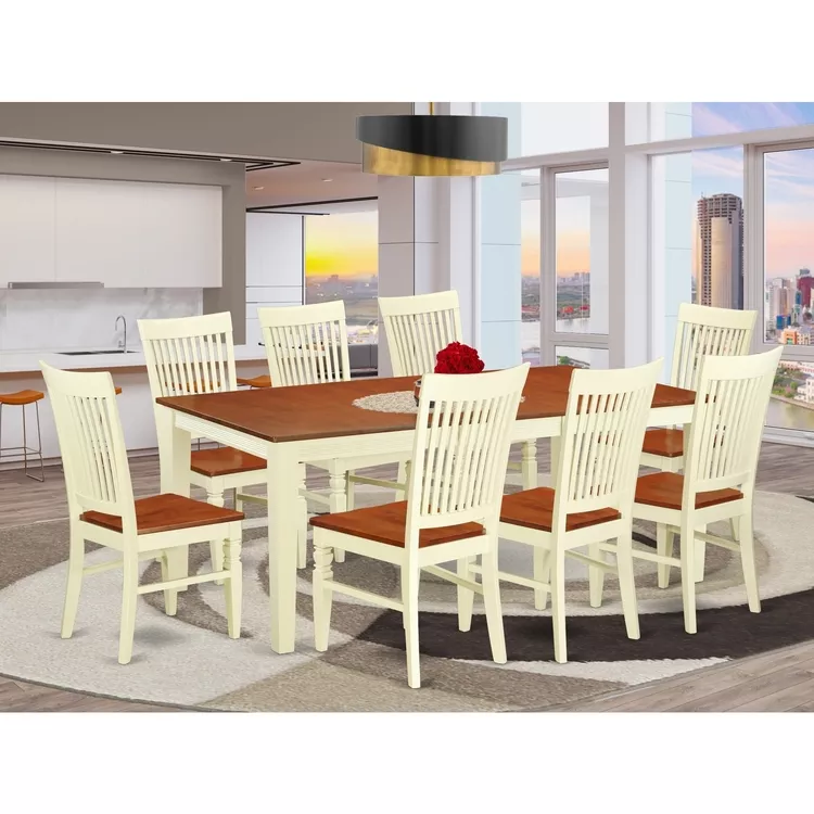 9 Piece Dining Set - Rectangle Table & 8 Chairs