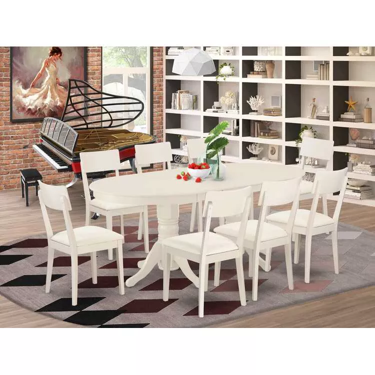 9 Piece Kitchen Table & Chair Set - Oval Dining Set