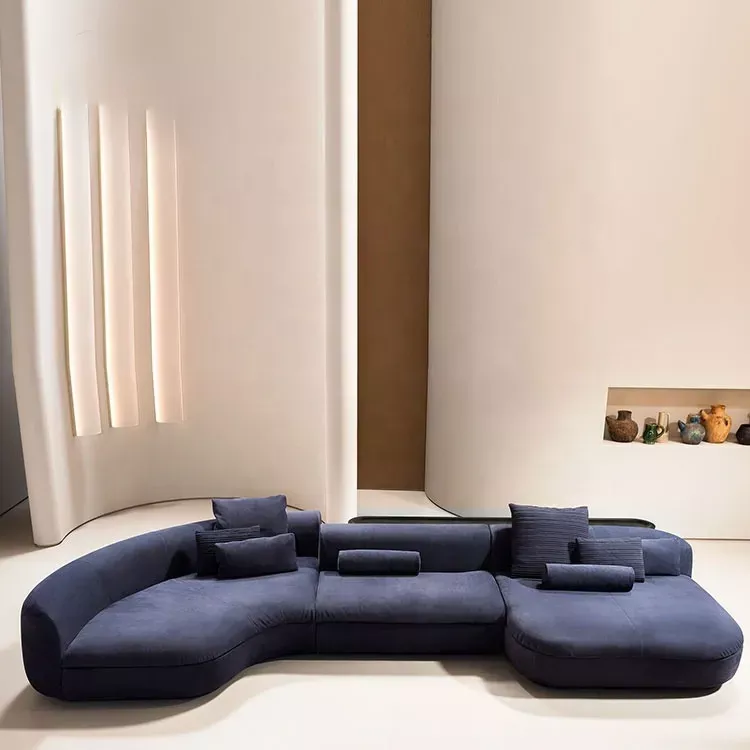 Affluent Arc Shaped Fabric 3-Seater Sofa