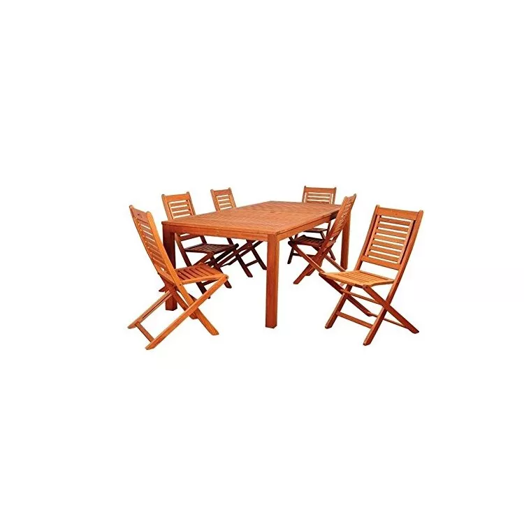 Amazonia Bradford 7 Piece Eucalyptus Rectangular Dining Set