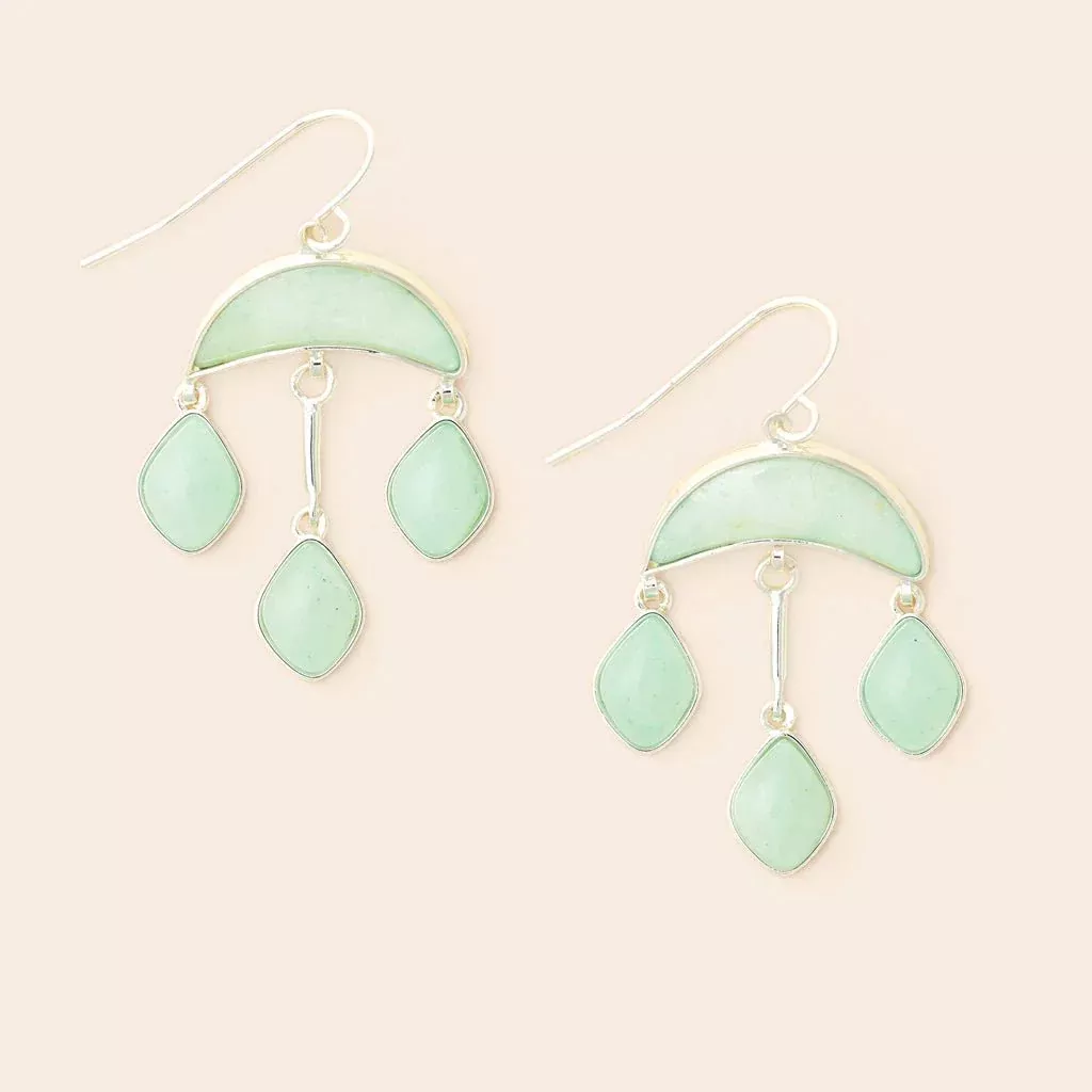 Amazonite - Stone Crescent Drop Earring