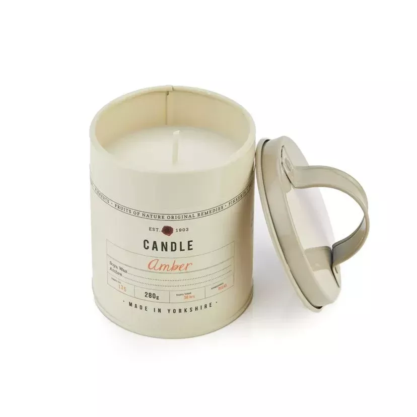Amber - Large Tin Candle