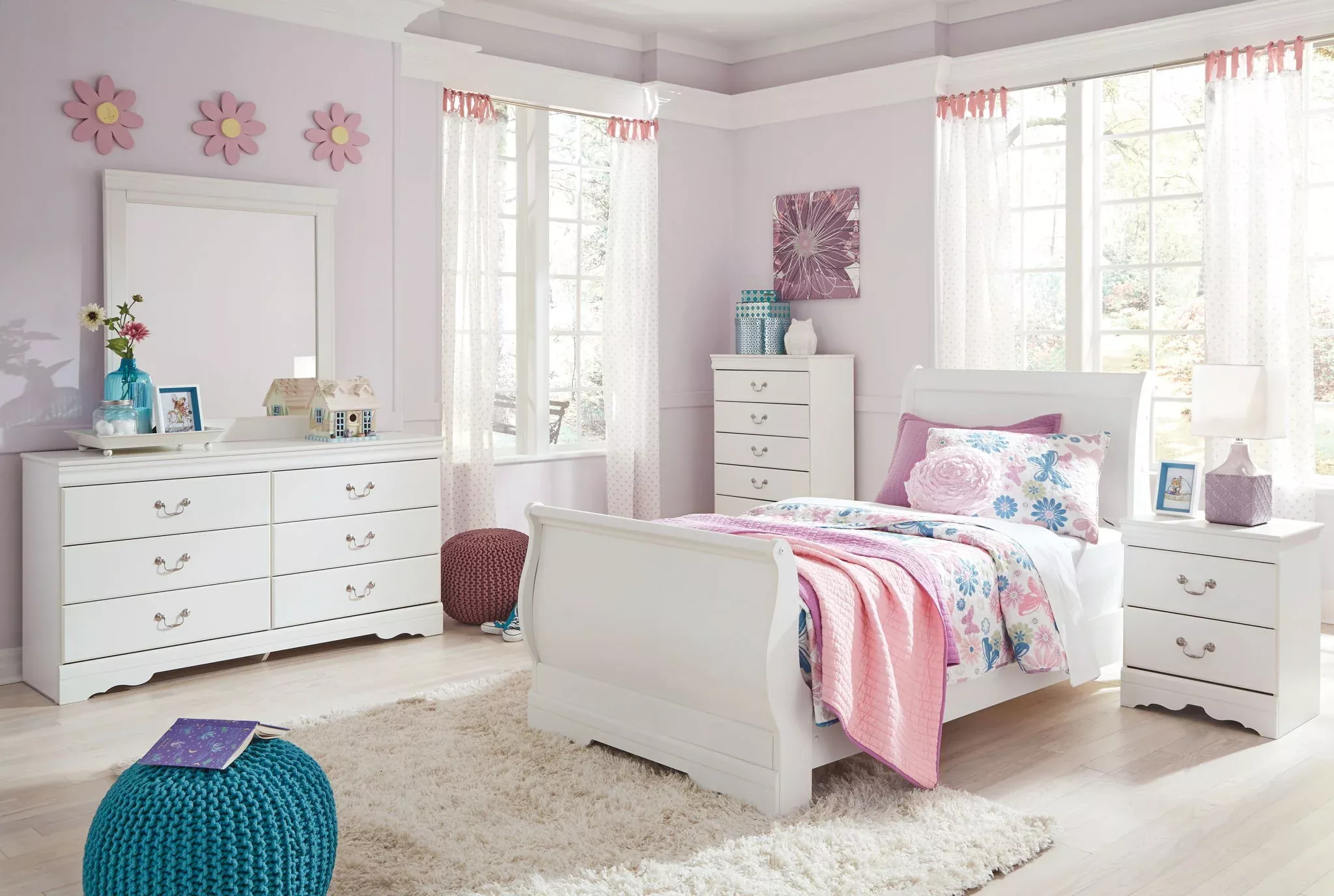 Anarasia - Sleigh Bed Set