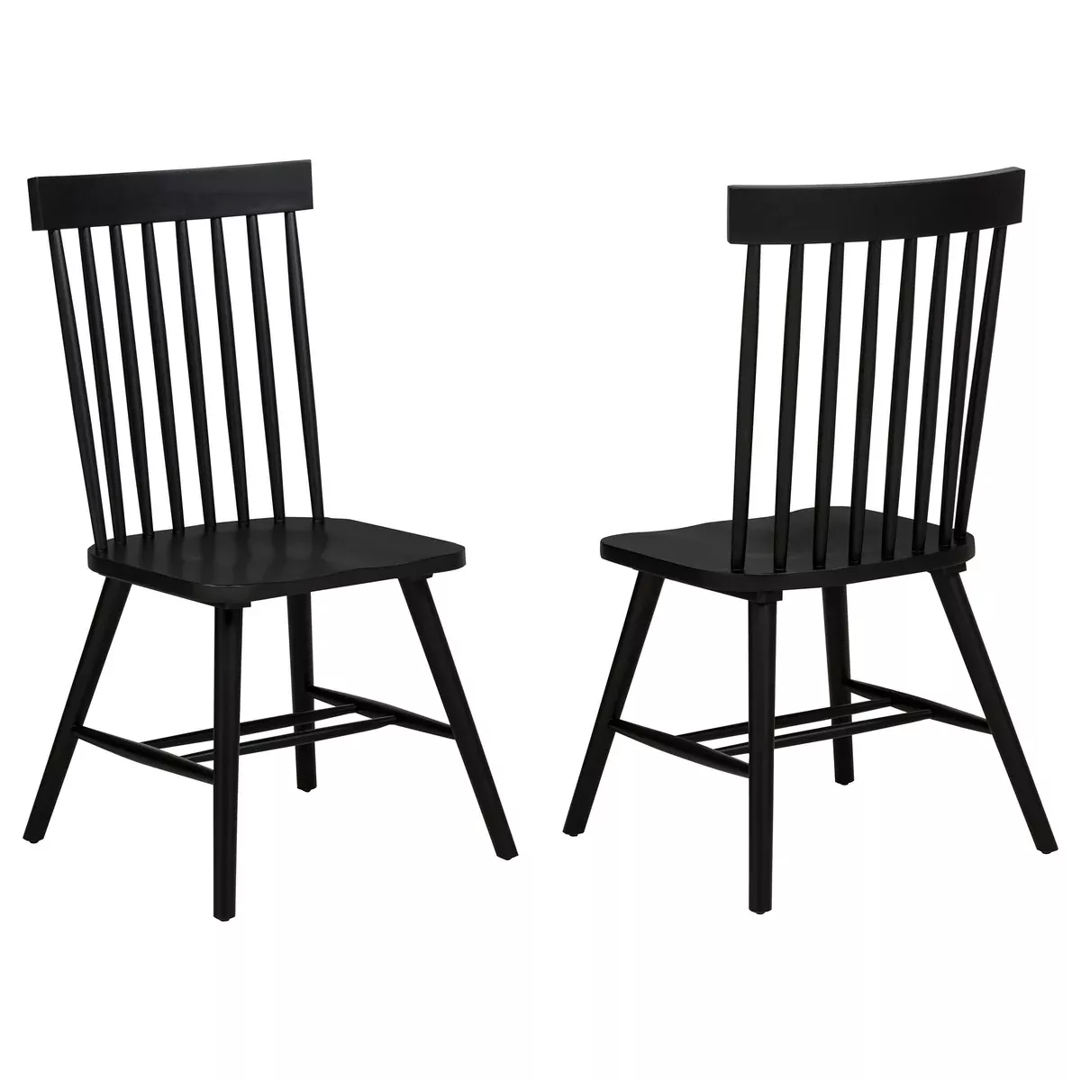 Andrews Windsor Spindle Back Dining Side Chair Black (Set of 2)