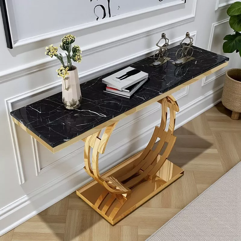 Antique Round Framed Console Table