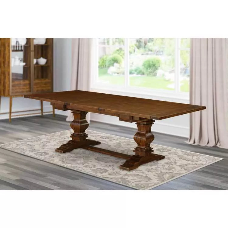 Antique Walnut Kitchen Table - Rectangular Butterfly Leaf Design