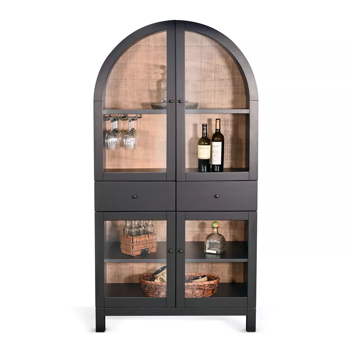 Arched Wine Bar Cabinet - Black Magic