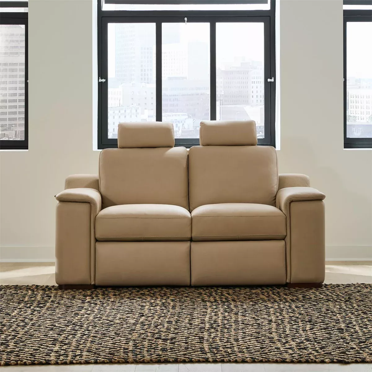 Armon - Loveseat With Power Footrest & ZG - Oslo Fawn