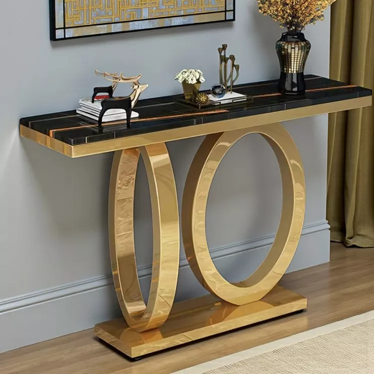 Artistic Designed Marble Top Corner Console Table