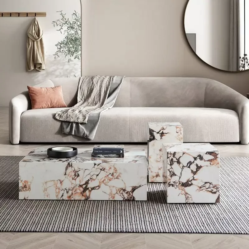 Astounding Marble Coffee Table + 2 Side Table Set