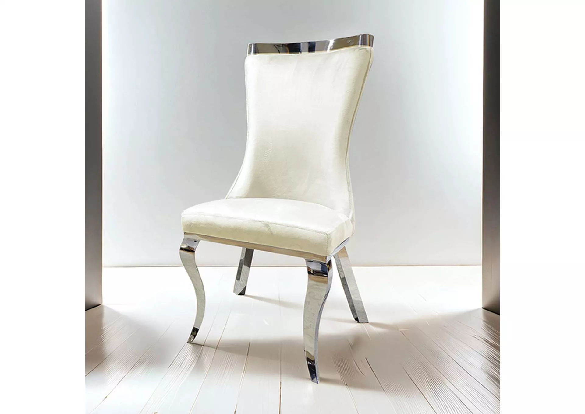 Basilicata - Chair, Silver/White (2/CTN)