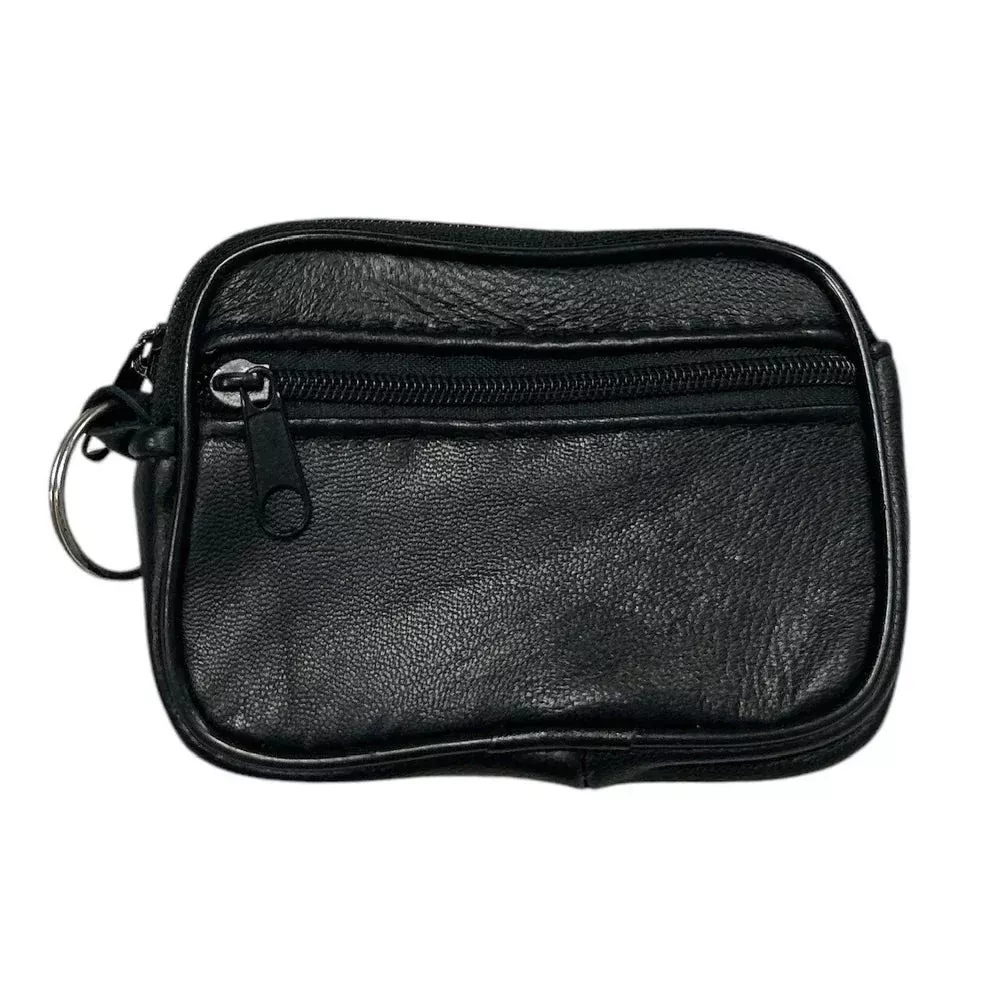 Black Leather Coin Purse