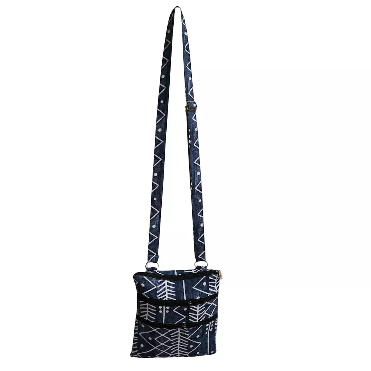 Blue Zigzag Crossbody Bag